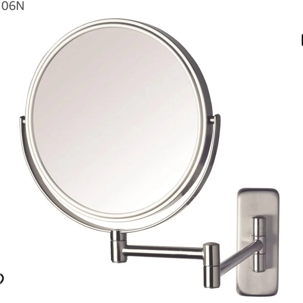 Wall-Hung 1x 10x Makeup Mirror with Adjustable Arm